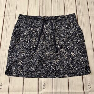 Athleta Skort Womens 12‎ Blue Midtown Printed Shorts Skirt Confetti Drawstring